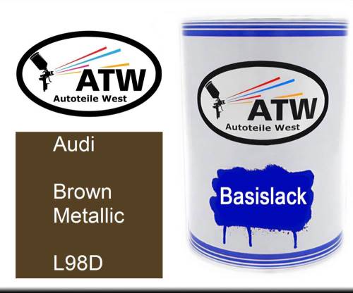 Audi, Brown Metallic, L98D: 500ml Lackdose, von ATW Autoteile West.